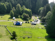 185 Kaleva Rd - aerial overview of the main campground area