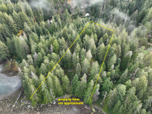 Lot 42 Sonora Island - aerial overview with lines