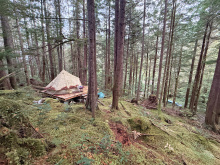 Lot 42 Sonora Island - tent platform from the side